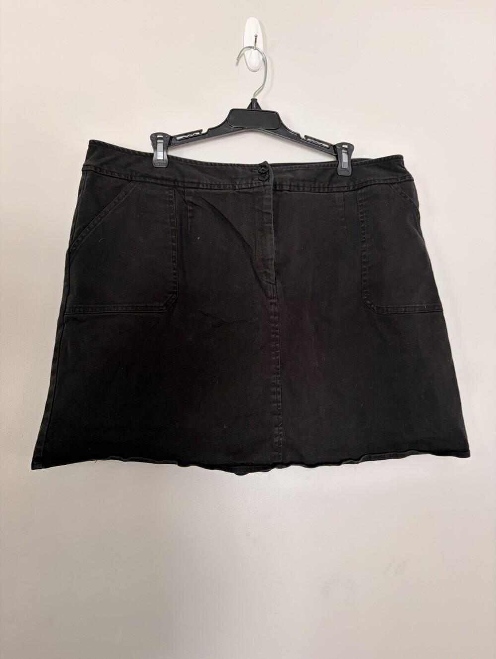 Briggs New York Woman Black Mini Skort Size 18W Elastic Back Casual Y2K Cotton